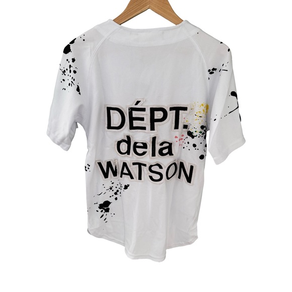 Watson Studios Dept De La Baseball White Baseball Jersey NWT Size XS - Picture 2 of 10